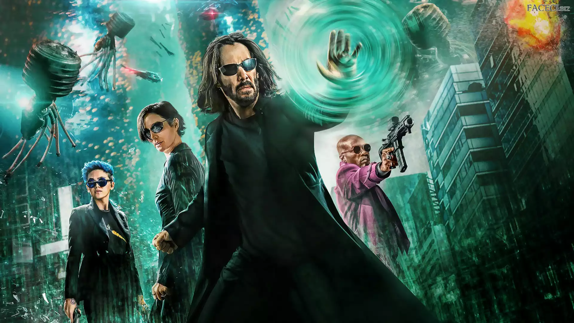 Neo, Keanu Reeves, Bugs, Matrix Zmartwychwstania, Triniti, Morfeush, Aktorzy, Postacie, Aktor, Film, The Matrix Resurrections